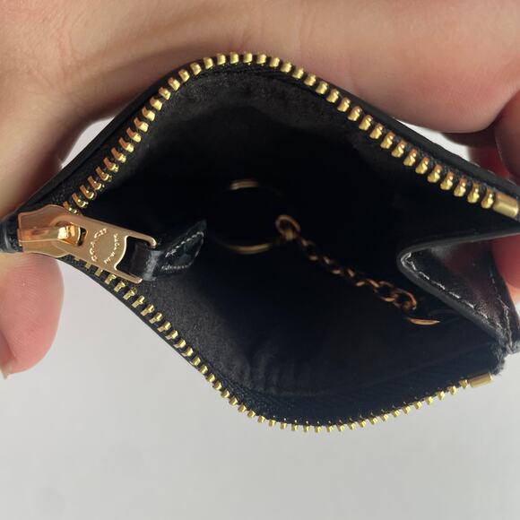 Coach NEW Skinny ID Card Case ~ Brushed Plaid Brown & Gold PVC Mini Wallet CN018 - Picture 4 of 6